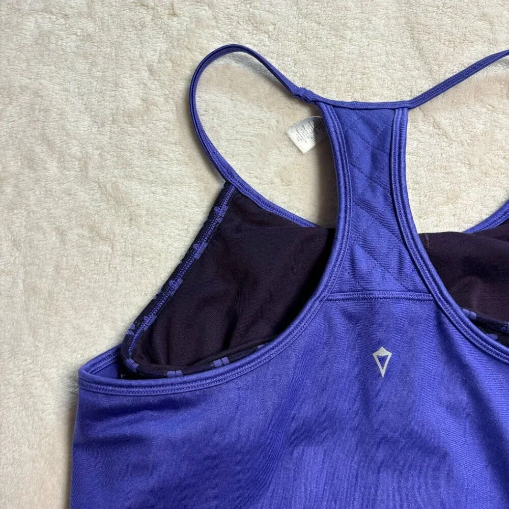 Ivivva Girls Double Dutch Racerback Tank Top Sz 14 Purple Built in bra Lululemon